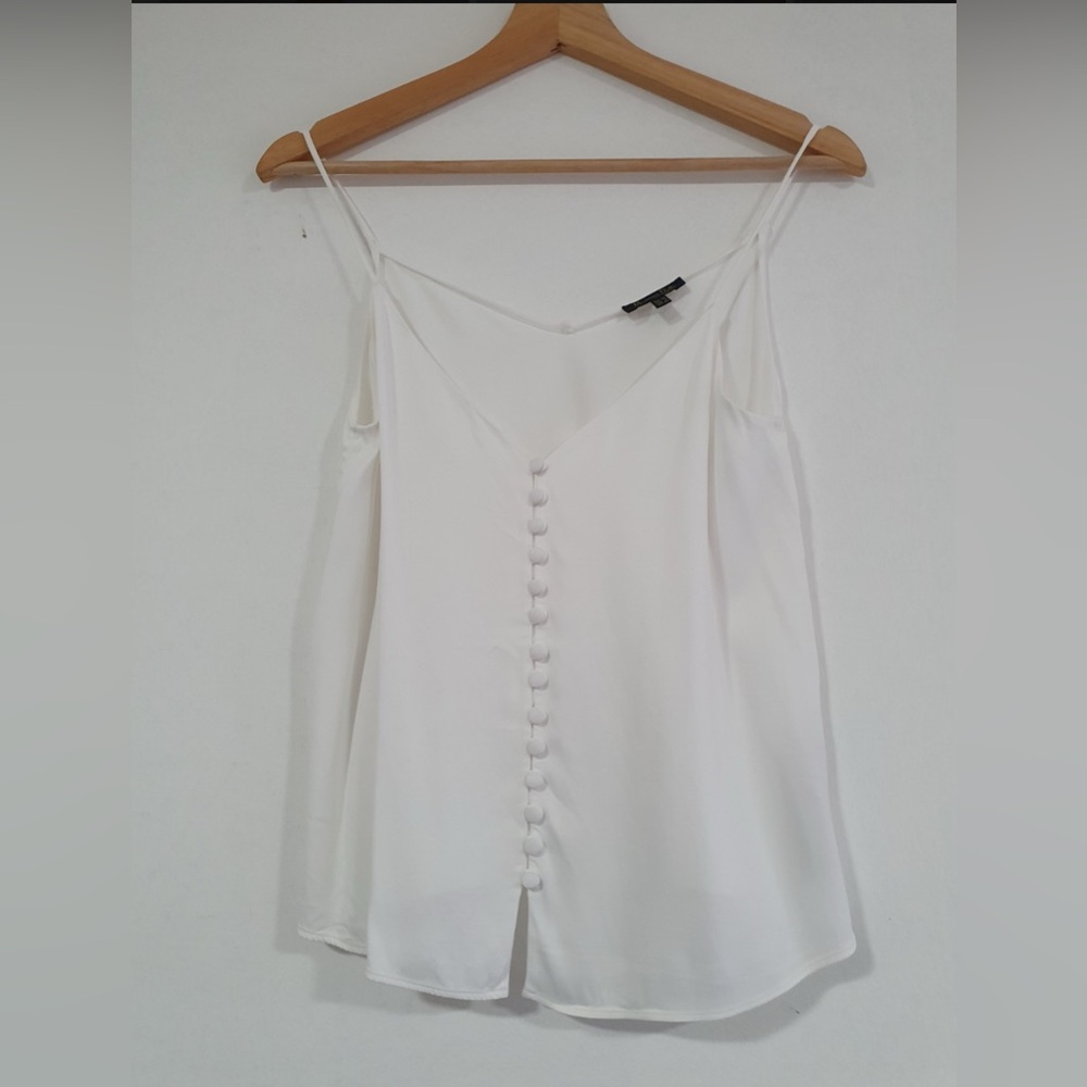 Massimo Dutti White Button-Front Camisole
